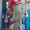 Dalliance Grey Digital Printed Satin Silk Saree With Demesne Blouse Piece
