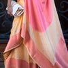 Gleaming Beige and Pink Soft Banarasi Silk Saree With Phenomenal Blouse Piece