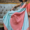 Surpassing Sky Soft Banarasi Silk Saree With Groovy Blouse Piece