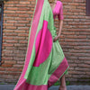 Propinquity Pink Soft Banarasi Silk Saree With Denouement Blouse Piece