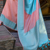 Enthralling Peach Soft Banarasi Silk Saree With Alluring Blouse Piece