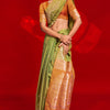 Chatoyant Green Soft Banarasi Silk Saree With Gossamer Blouse Piece