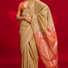 Sempiternal Beige Soft Banarasi Silk Saree With Woebegone Blouse Piece