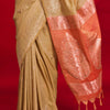 Sempiternal Beige Soft Banarasi Silk Saree With Woebegone Blouse Piece