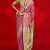 Incredible Pink Soft Banarasi Silk Saree With Fragrant Blouse Pieced