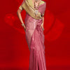 Incredible Pink Soft Banarasi Silk Saree With Fragrant Blouse Pieced