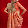 Imaginative Grey Soft Banarasi Silk Saree With Unequalled Blouse Piece