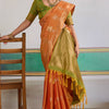 Seraphic Orange Banarasi Tussar Silk Saree With Extraordinary Blouse Piece