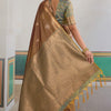 Magnetic Brown Banarasi Tussar Silk Saree With Bewitching Blouse Piece
