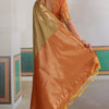Supernal Beige Banarasi Tussar Silk Saree With Artistic Blouse Piece