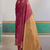 Resplendent Dark Pink Banarasi Tussar Silk Saree With Marvellous Blouse Piece