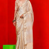 Captivating Beige Soft Banarasi Silk Saree With Prominent Blouse Piece
