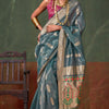 Piquant Rama Paithani Pure Tissue Silk Saree With Enticing Blouse Piece