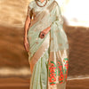 Girlish Pista Paithani Silk Saree With Opulent Blouse Piece
