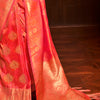 Beautiful Pink Kanjivaram Silk Saree With Adorning Blouse Piece