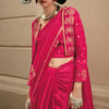 Seraphic Dark Pink Banarasi Satin Silk Saree With Inimitable Blouse