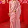 Glorious Pink Soft Banarasi Tissue Silk Saree With Nemesis Blouse Piece