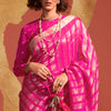 Energetic Dark Pink Soft Banarasi Silk Saree With Glowing Blouse