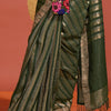 Jazzy Dark Green Soft Banarasi Silk Saree With Hypnotic Blouse