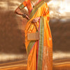 Classy Orange Soft Banarasi Silk Saree With Pretty Blouse