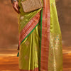 Adorning Green Soft Banarasi Silk Saree With Outstanding Blouse