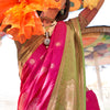Mesmeric Dark Pink Soft Banarasi Silk Saree With Jazzy Blouse Piece