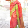 Classy Peach Soft Banarasi Silk Saree With Deserving Blouse Piece