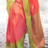 Classy Peach Soft Banarasi Silk Saree With Deserving Blouse Piece