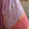 Imbrication Lavender Soft Banarasi Silk Saree With Effervescent Blouse Piece