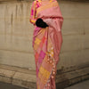 Gleaming Pink Soft Banarasi Silk Saree With Flattering Blouse Piece