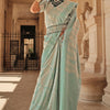 Skinny Pista Kanjivaram Silk Saree With Blooming Blouse Piece