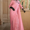 Nemesis Pink Kanjivaram Silk Saree With Surreptitious Blouse Piece