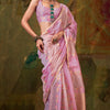 Alluring Pink Cotton Silk Saree With Blooming Blouse Piece