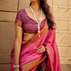 Imaginative Pink Patola Silk Saree with Imaginative Blouse Piece