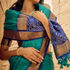 Imbrication Rama Patola Silk Saree with Ebullience Blouse Piece