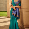 Imbrication Rama Patola Silk Saree with Ebullience Blouse Piece