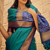 Imbrication Rama Patola Silk Saree with Ebullience Blouse Piece