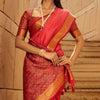 Breathtaking Red Patola Silk Saree with Intricate Blouse Piece