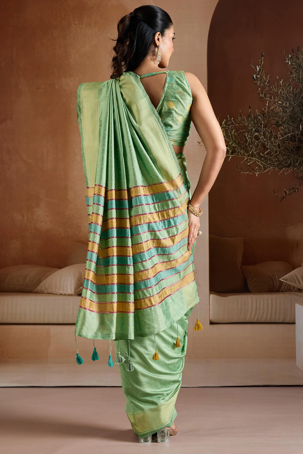 Inspiring Green Soft Banarasi Bhagalpuri Silk Saree With Capricious Blouse Piece