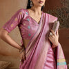 Angelic Pink Soft Banarasi Bhagalpuri Silk Saree With Sumptuous Blouse Piece