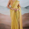 Lassitude Mustard Cotton Silk Saree With Ethereal Blouse Piece