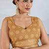 Lassitude Mustard Cotton Silk Saree With Ethereal Blouse Piece