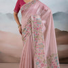 Excellent Pink Soft Banarasi Tissue Silk Saree With Dissemble Blouse Piece