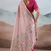 Excellent Pink Soft Banarasi Tissue Silk Saree With Dissemble Blouse Piece