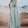 Adorable Sky Soft Banarasi Tissue Silk Saree With Amiable Blouse Piece