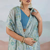 Adorable Sky Soft Banarasi Tissue Silk Saree With Amiable Blouse Piece