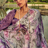 Piquant Lavender Digital Printed Satin Silk Saree With Exquisite Blouse Piece