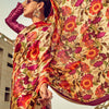 Charismatic Wine Digital Printed Satin Silk Saree With Radiant Blouse Piece
