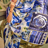 Effulgent Blue Digital Printed Satin Silk Saree With Ineffable Blouse Piece