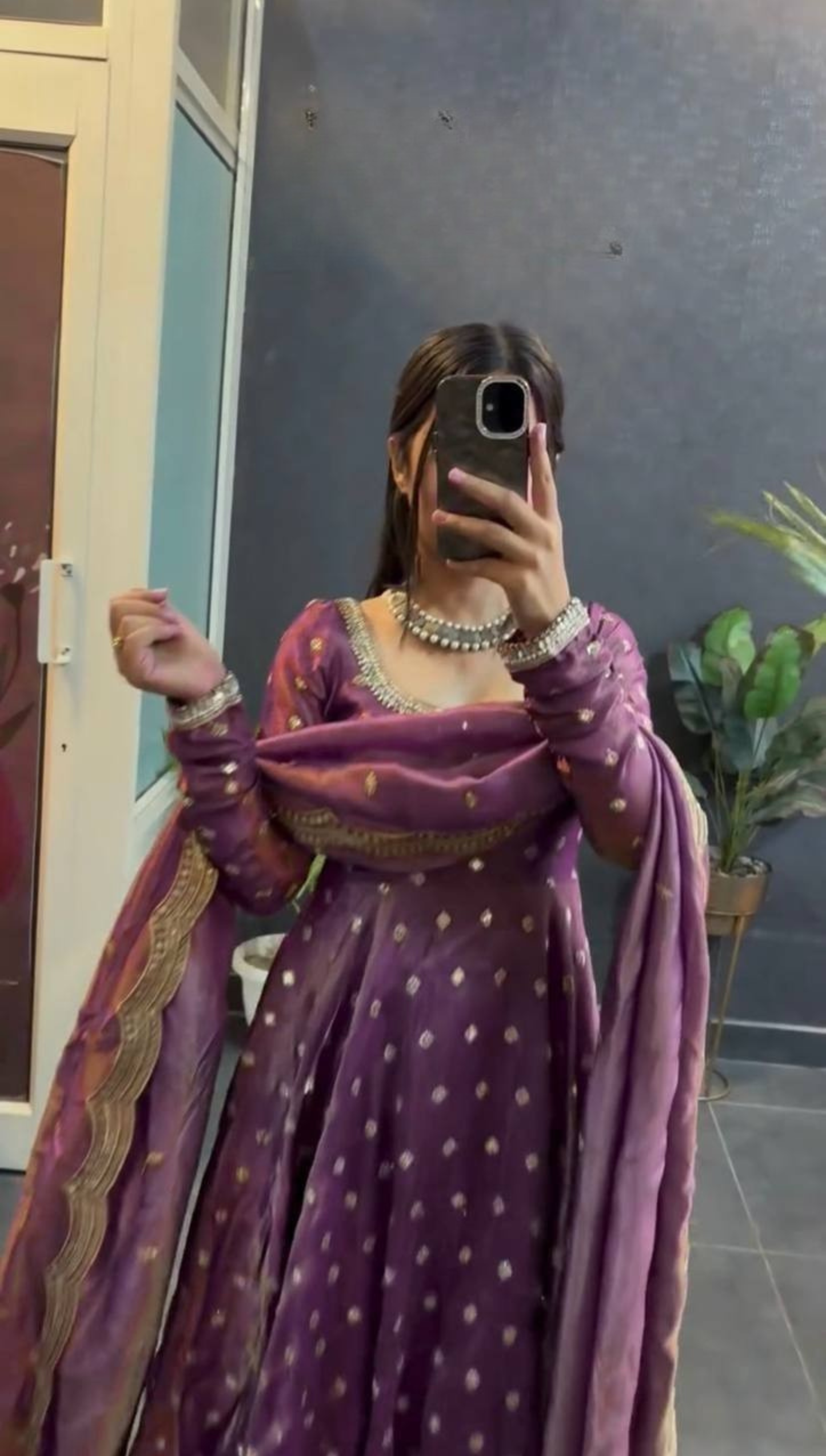 Designer Embellished Anarkali Suit Set with Dupatta – Elegant Festive Wear